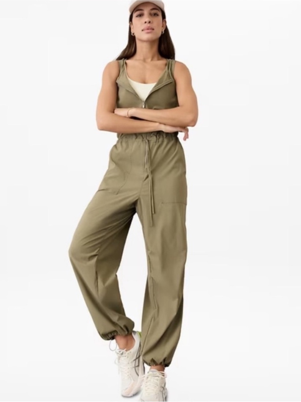 Athleta Flex Jumpsuit. Olive Green. Size L